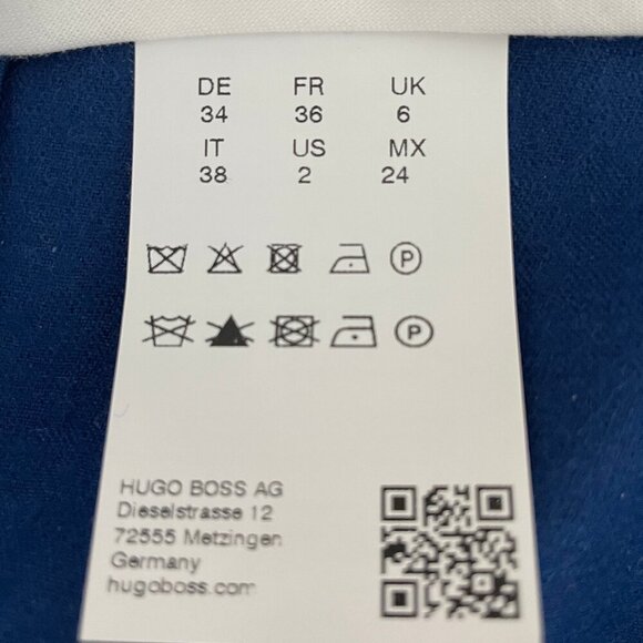 Boss Hugo Boss Tiluni1 Flat Ft Slim Strait Lg MRise Virg Wool Pants Blue 2 NWOT - Picture 10 of 15